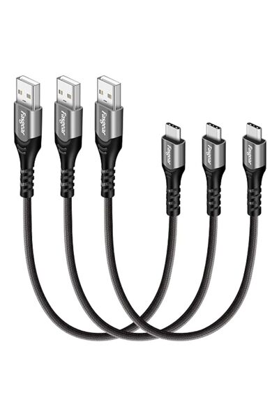 GENERAL فاسجير كيبل USB C بطول 1 قدم، 3 عبوات بطول 0.3 متر، كيبل USB نوع سي 2...