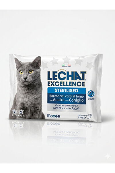 Monge Li Chat Excellence Sterilized Cat Wet Food with Duck and Rabbit Flavor ...