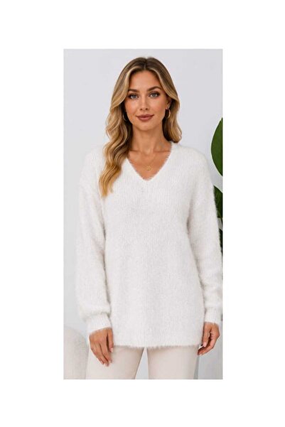ASEZ BUTİK ZERAFETİN ADRESİ سترة تريكو من Asez Butik برقبة على شكل حرف V وأكم...