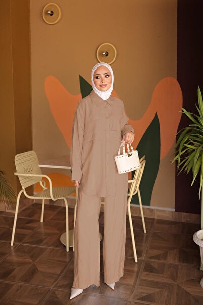 İmajButik Komplet tunike i pantalona sa kragnom od nerca