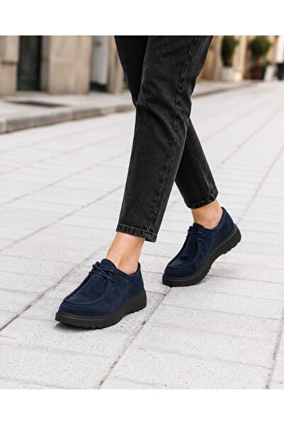 Oneka Shoes Kadın Günlük Bağcıklı Lacivert süet 190826SLS1755