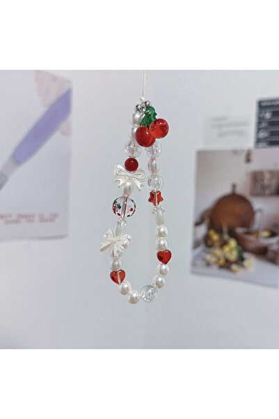 Choice3 POLYESTER SJL086 INS Korean Cute White Bow Heart Pearl Beads Beaded P...