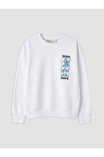 LC Waikiki Stitch Printed Girl's Sweatshirt