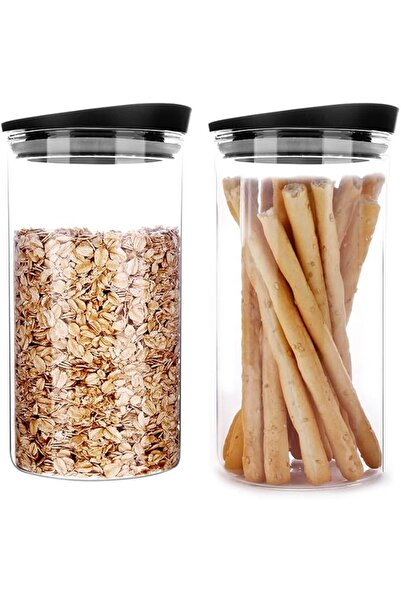 GENERAL 600ml Stackable Bamboo Lid Glass Food Storage Containers Organizing Sets