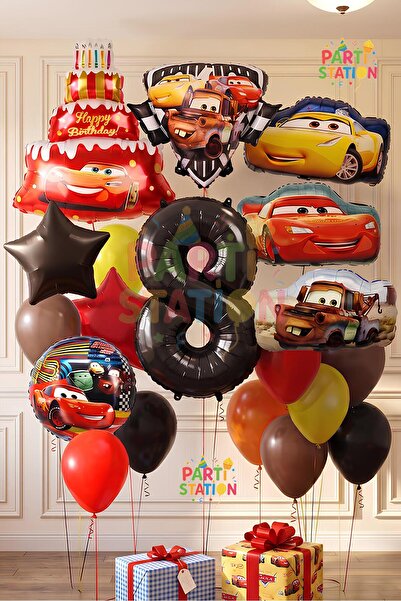 Parti Station Cars Themed Cars Lightning Mcqueen Concept 8-Year-Old Balloon S...