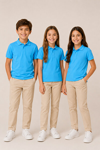 Soweto Children's Unisex 3-Piece Polo Collar Short Sleeve School T-Shirt 100%...