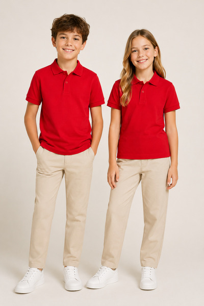 Soweto Children's Unisex 2-Pack Polo Collar Short Sleeve School T-Shirt 100% ...