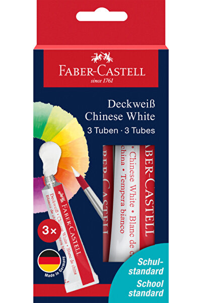 Faber Castell Tempera tub de alb 7,5 ml set 3 buc faber-castell