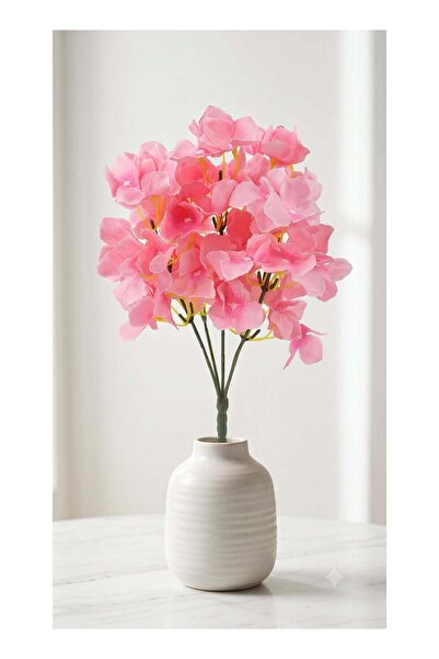 Generic Wild Hydrangea Flower Bunch Pink 31cm | Ideal for Living Room Decor, ...