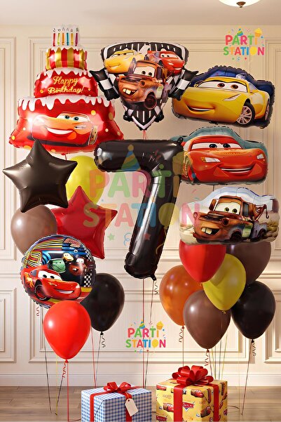 Parti Station Cars Themed Cars Lightning Mcqueen Concept 7 Year Old Balloon S...