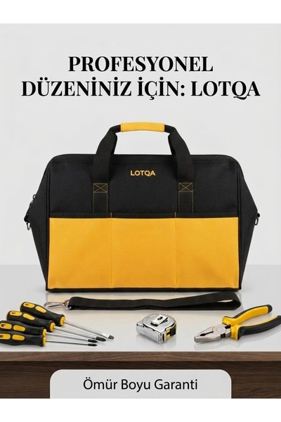 LOTQA 18” Profesyonel Çok Amaçlı Bez Alet Takım Çantası BÜYÜK Boy Çok Cepli S...