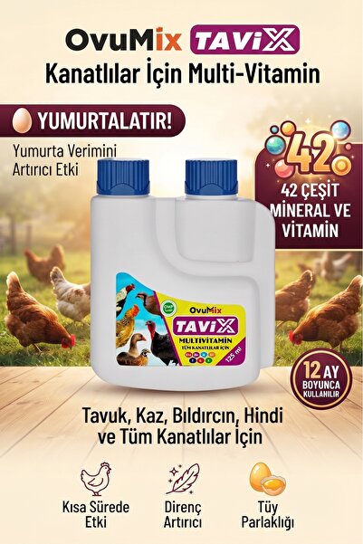 OVUMİX Kanatlılar İçin Multi-Vitamin ve Yumurta Verimi Artırıcı 125 ml