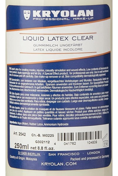 Kryolan Liquid Latex 250 ml, Clear