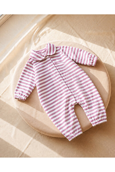 tinibud Gots Certified Fabric 100% Cotton Muslin Baby Girl Romper 3-6-9-12 Mo...