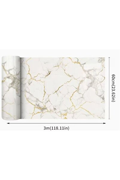 SimpluAcasa SET 5 PACHETE Tapet Decorativ Model Marmură Albă cu Nervuri Aurii...