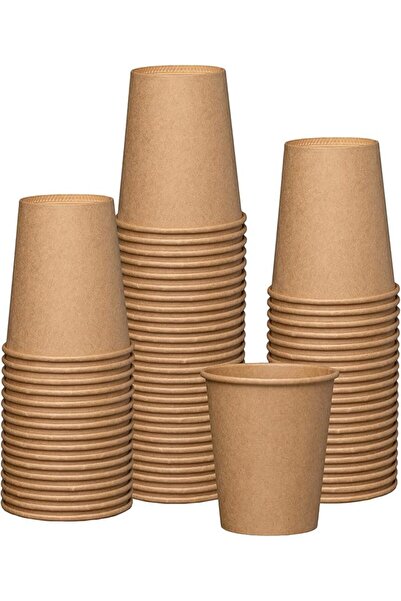 GENERAL [100 Pack] 10 oz Kraft Paper Hot Coffee Cups - Unbleached |   Heat an...