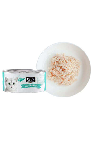 Kit Cat Classic Chicken Wet Cat Canned Food Grain Free Toppers 80 grams, (Pac...