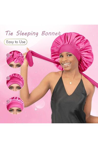 GENERAL Bonnet Queen Silk Bonnet for Women Sleeping Satin Bonnet Hair Bonnet for Night Sleep for Curly Hair with Tie,