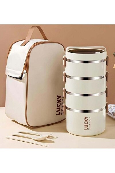 Generic Lucky Large Capacity Stainless Steel Lunch Box With Lunch Bag Portabl...
