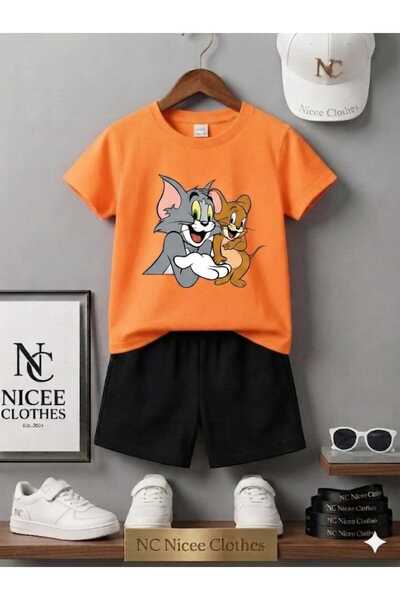 Leto Lykia Summer Children's T-Shirt Shorts Unisex (Printed with Tom and Jerr...