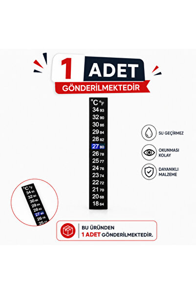 muyucraft Akvaryum Yapışkanlı Derece Termometre – Dıştan Yapıştırmalı Su Sıca...
