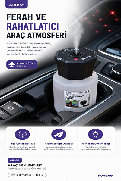 auhma Araç İçi Hava Nemlendirici & Koku Makinesi En Counter Esansı – 120ml Ar...