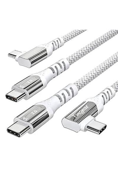 GENERAL Vasger USB C to USB C Cable 6ft, 2-Pack Right Angle 100W Fast Chargin...