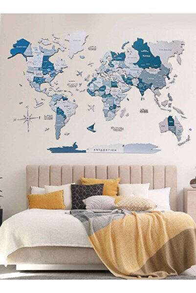 Enjoy The Wood Wooden World Map Wall Decor Travel Wall Art Home Decoration UA...