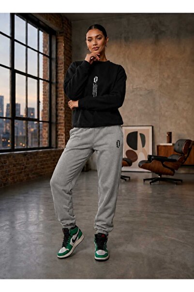CLOTHES33 Trening cu guler rotund, set din 2 piese, model unisex pentru iarnă...