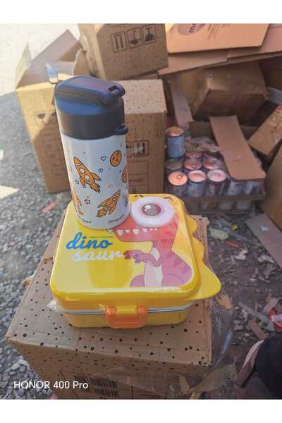 Lider MAGNESİA 2Lİ OKUL BAŞLANGIÇ SETİ PASLANMAZ ÇELİK 500ML MATARA+3 BÖLMELİ PASLANMAZ ÇELİK 2 KATLI BESLENME KABI UZAY FİGÜRLÜ