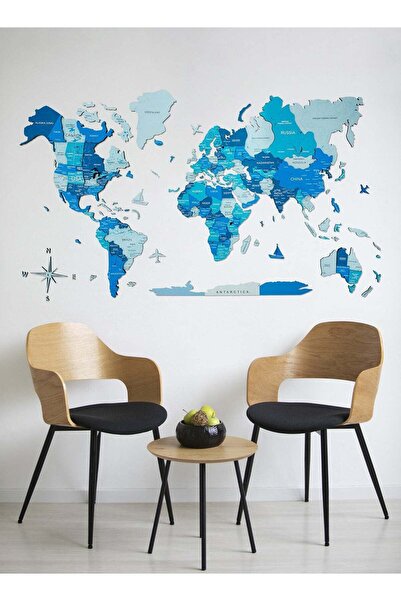 Enjoy The Wood Wooden World Map Wall Decor Travel Wall Art Home Decoration UA...