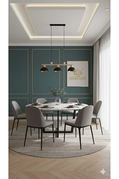 Crown Wooden Hanging Chandelier