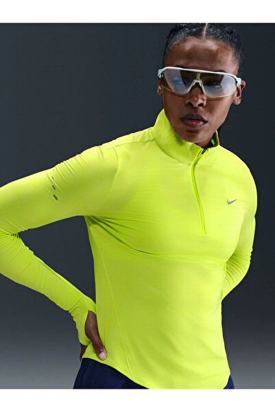 Nike Cyber Yellow Swift Dri-FIT UV 1/4-Zip Running Top REDSPORT