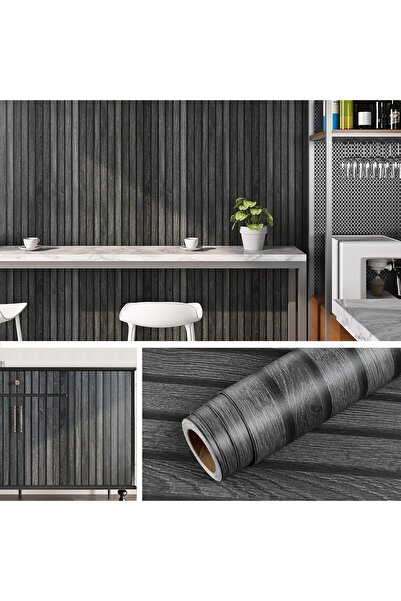 OtherMax Autocolant Tapetă Mobilier 3D Antracit 40 cm x 10 m — furnir mobilie...