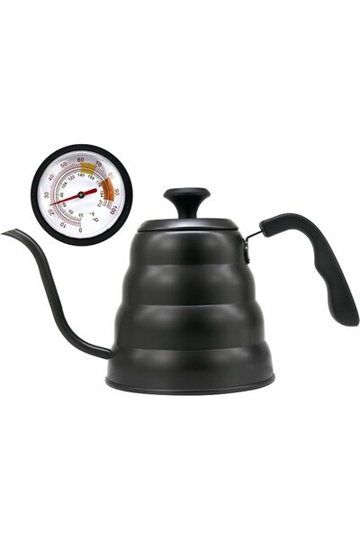 GENERAL ابريق تسخين V60 من ميبرو دريب مع ميزان حرارة 1200 مل من الستانلس ستيل...
