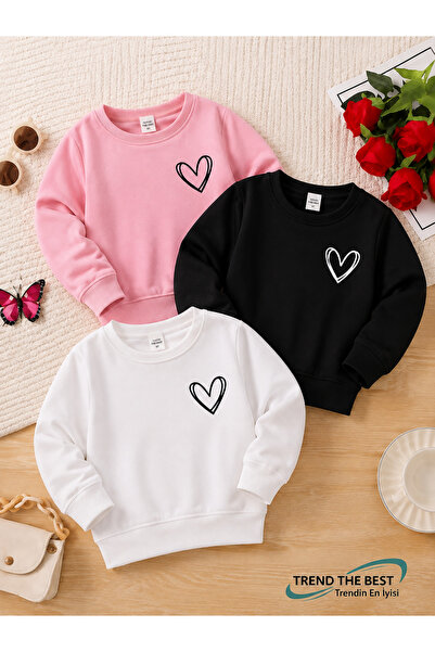 TREND THE BEST Trendin En İyisi Winter Unisex Black, Pink, White 3-Piece Swea...