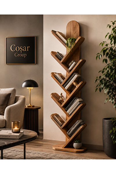 Cosargroup Kitaplık 10 Raflı Dekoratif Bölmeli Ev Ofis Çok Amaçlı-Modern Kita...
