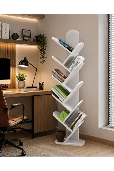 Cosargroup Kitaplık 10 Raflı Dekoratif Bölmeli Ev Ofis Çok Amaçlı-Modern Kita...