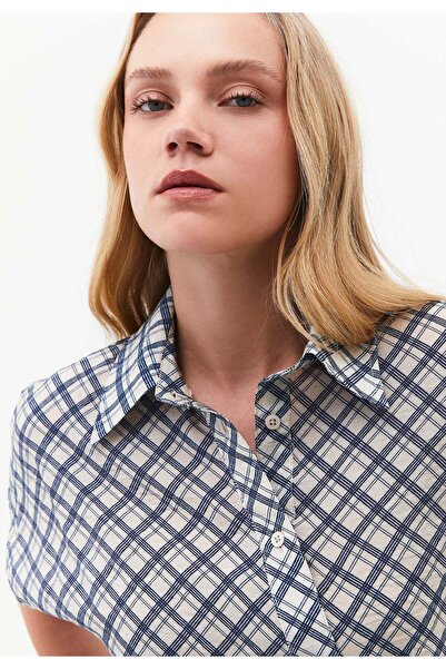 OXXO Plaid Shirt Collar Woven Short Sleeve Shirt - PLAID COMB