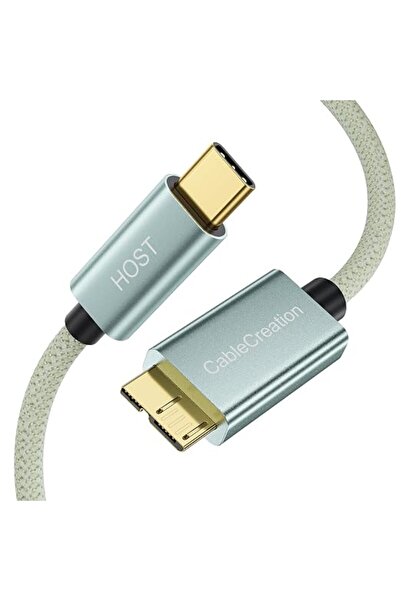 GENERAL كيبل للقرص الصلب قصير مايكرو بي الى USB نوع سي بطول 2 قدم 0.6 متر، كي...