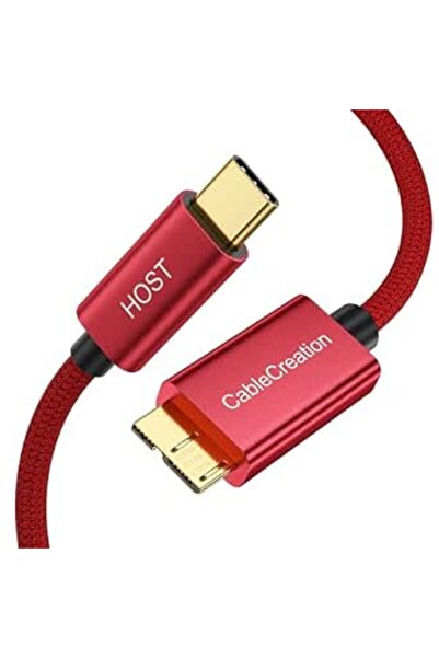 GENERAL كيبل للقرص الصلب قصير مايكرو بي الى USB نوع سي بطول 2 قدم 0.6 متر، كي...