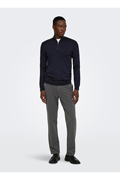 Only & Sons Gri Erkek Çizgili Chino Pantolon 22038671 ONSWEFT STRIPE 0652 PANTS