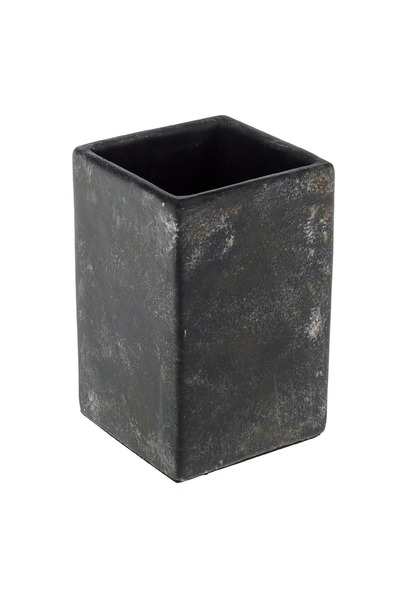 OEM Suport pentru periuțe de dinți negru, vintage, pătrat, din ciment, 7x7x11cm
