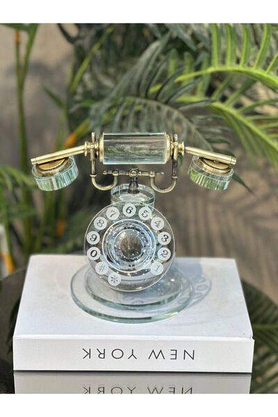 Hinora Kristal Model Yuvarlak Tema Şık Dekoratif Ahizeli Telefon Şık Salon Of...