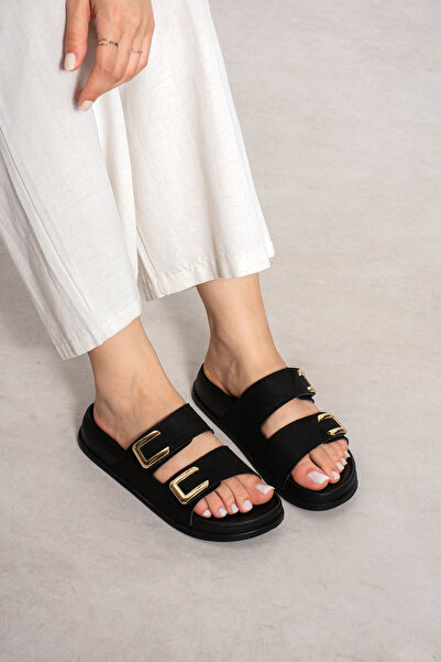 MUFUMA Buckle Detailed Slippers 00278