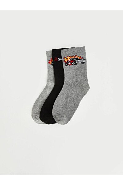 LC Waikiki Printed Boys' Socks 3-Piece Set (W6)