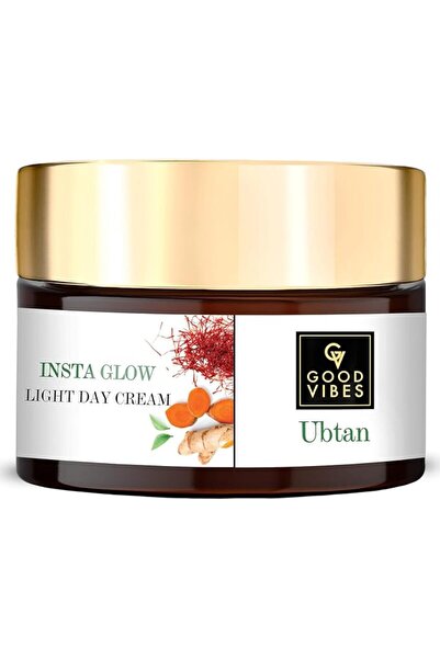 Good Vibes Ubtan Insta Glow Light Day Cream, 50 g | Brightening Nourishing Hy...