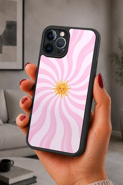 BGAKSESUAR iPhone 12 Pro Max Compatible Sunface Patterned Shockproof Case wit...