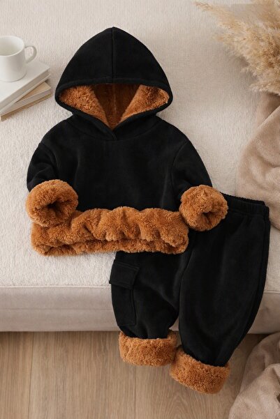 shop Unisex 2-Piece Combination Set with Knitted Interior and Plush Details, ...