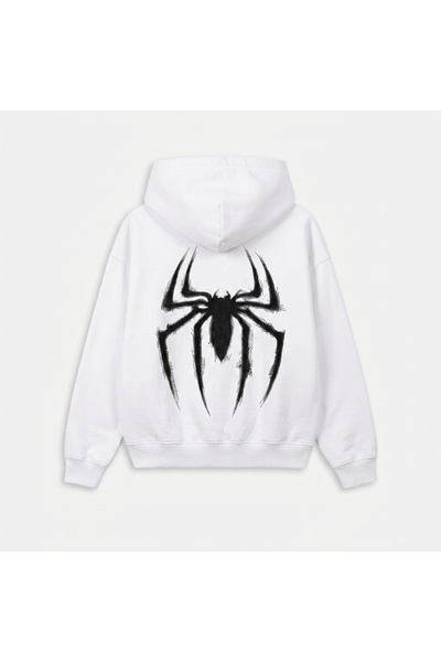 classy moda Unisex Oversize Spider Printed Hooded Sweatshirt